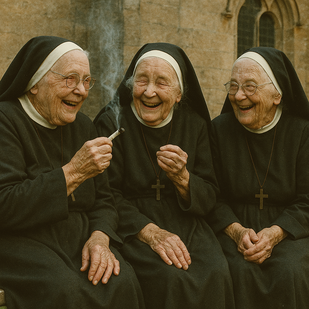 Nuns on break smoking together-Slide-35